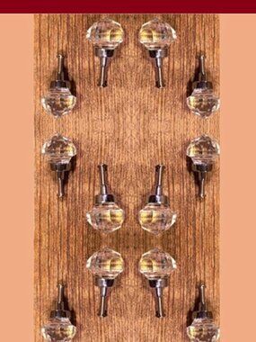 Twelve Small 1 1/2" tall Clear Solid Crystal Glass Drawer Pull Twelve (12) HO35C